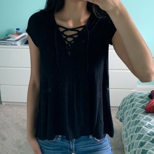 black flowy top